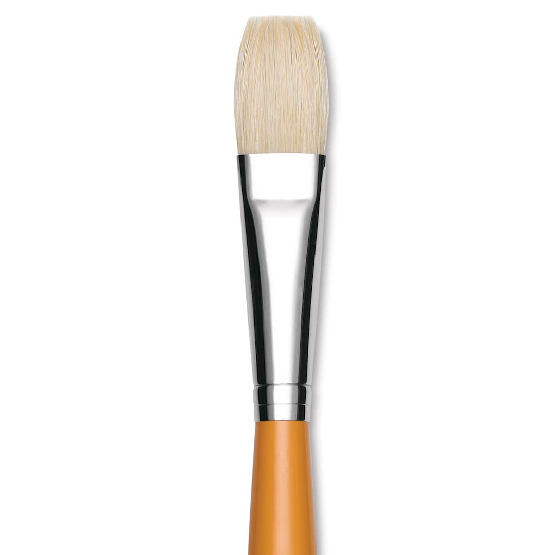 Open in modal - Isabey Chungking Interlocking Bristle Brush - Flat, Long Handle, Size 10 close up