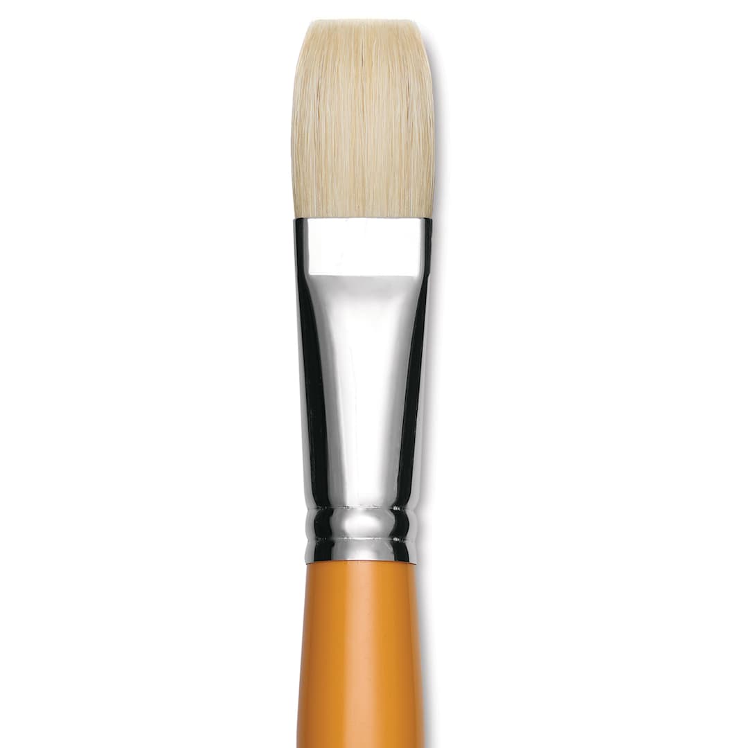 Open in modal - Isabey Chungking Interlocking Bristle Brush - Flat, Long Handle, Size 12 close up