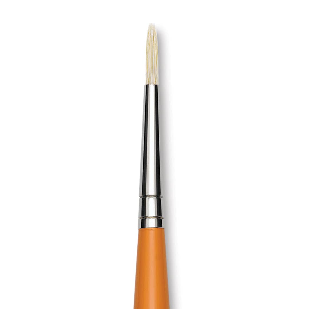 Open in modal - Isabey Chungking Interlocking Bristle Brush - Round, Long Handle, Size 1 close up