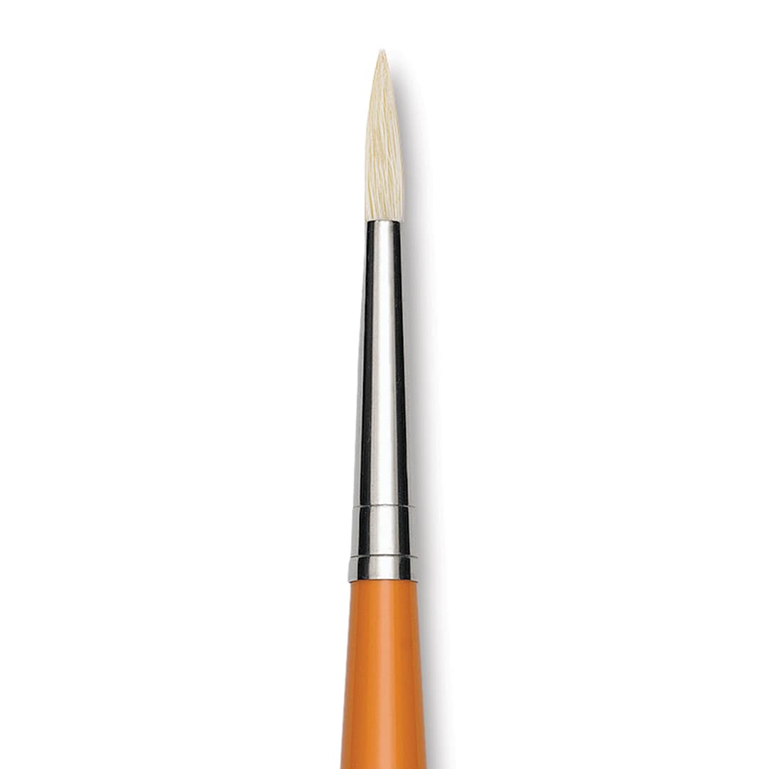 Open in modal - Isabey Chungking Interlocking Bristle Brush - Round, Long Handle, Size 2 close up