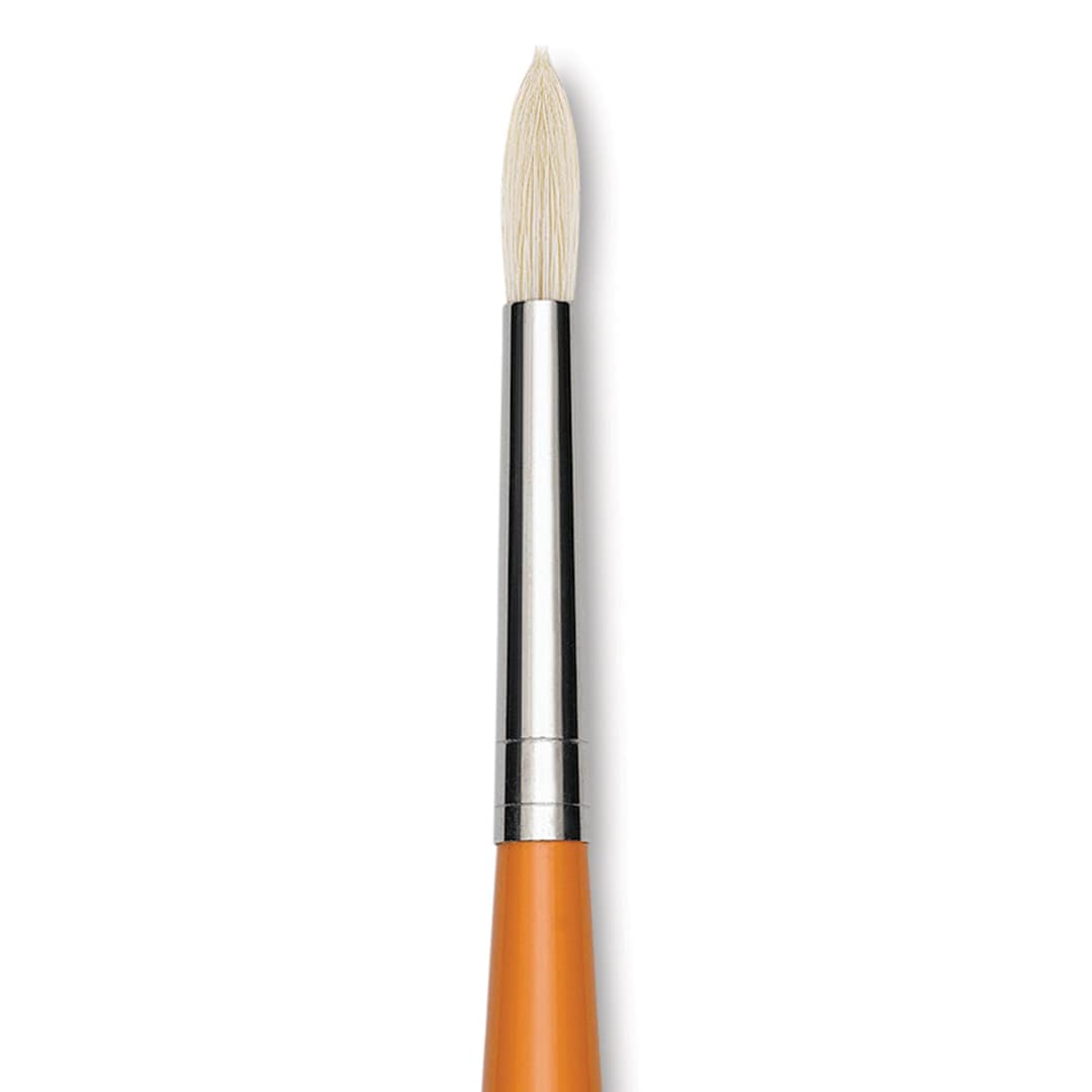 Open in modal - Isabey Chungking Interlocking Bristle Brush - Round, Long Handle, Size 3 close up