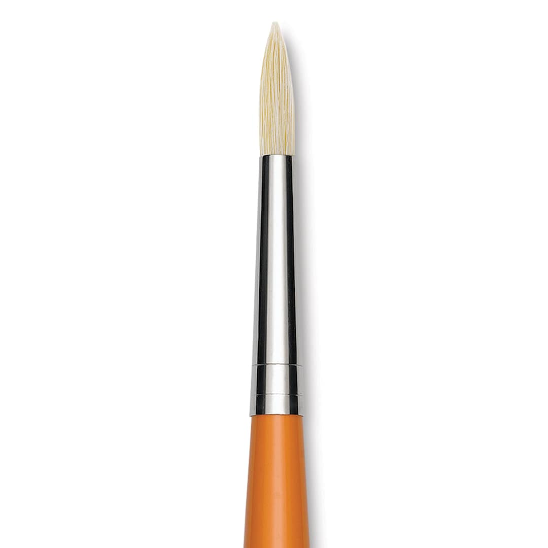 Open in modal - Isabey Chungking Interlocking Bristle Brush - Round, Long Handle, Size 4 close up