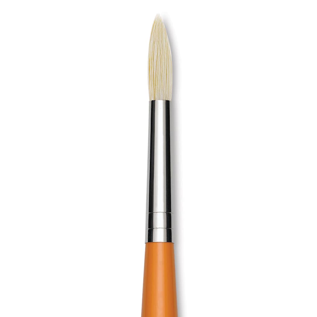 Open in modal - Isabey Chungking Interlocking Bristle Brush - Round, Long Handle, Size 5 close up