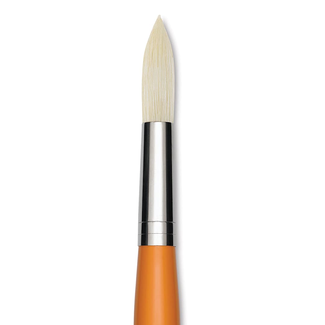 Open in modal - Isabey Chungking Interlocking Bristle Brush - Round, Long Handle, Size 12 close up