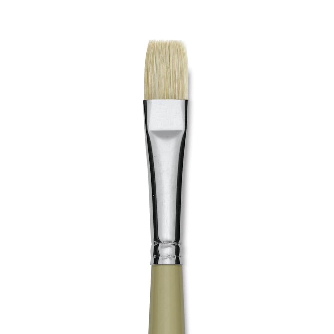 Open in modal - Robert Simmons Signet Bristle Brush - Bright, Long Handle, Size 8 close up