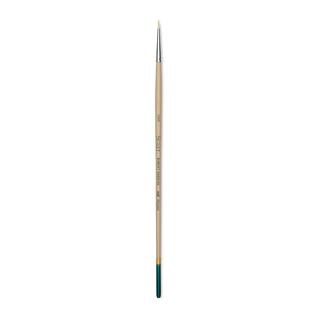 Open in modal - Robert Simmons Signet Brush - Round, Long Handle, Size 2/0