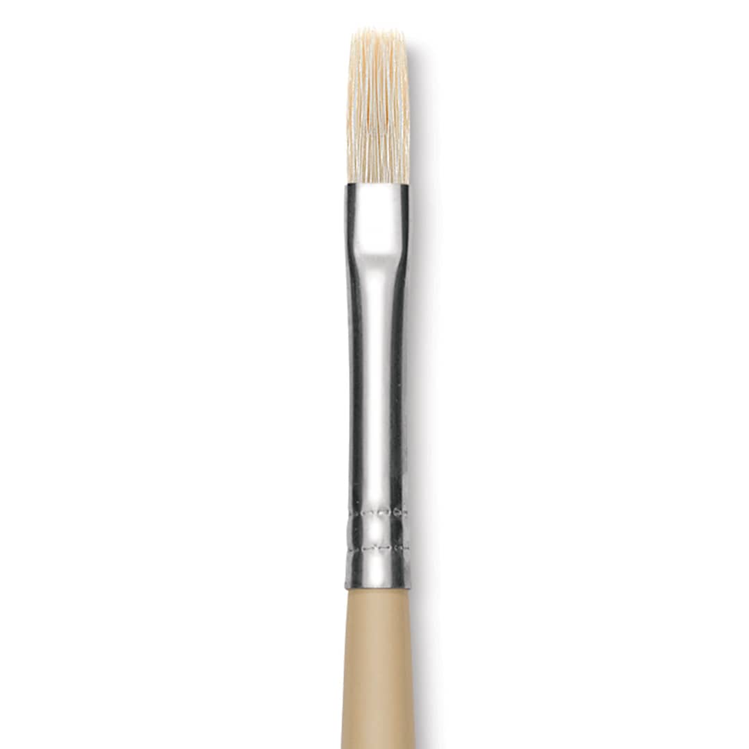 Open in modal - Robert Simmons Signet Brush - Flat, Long Handle, Size 2 close up