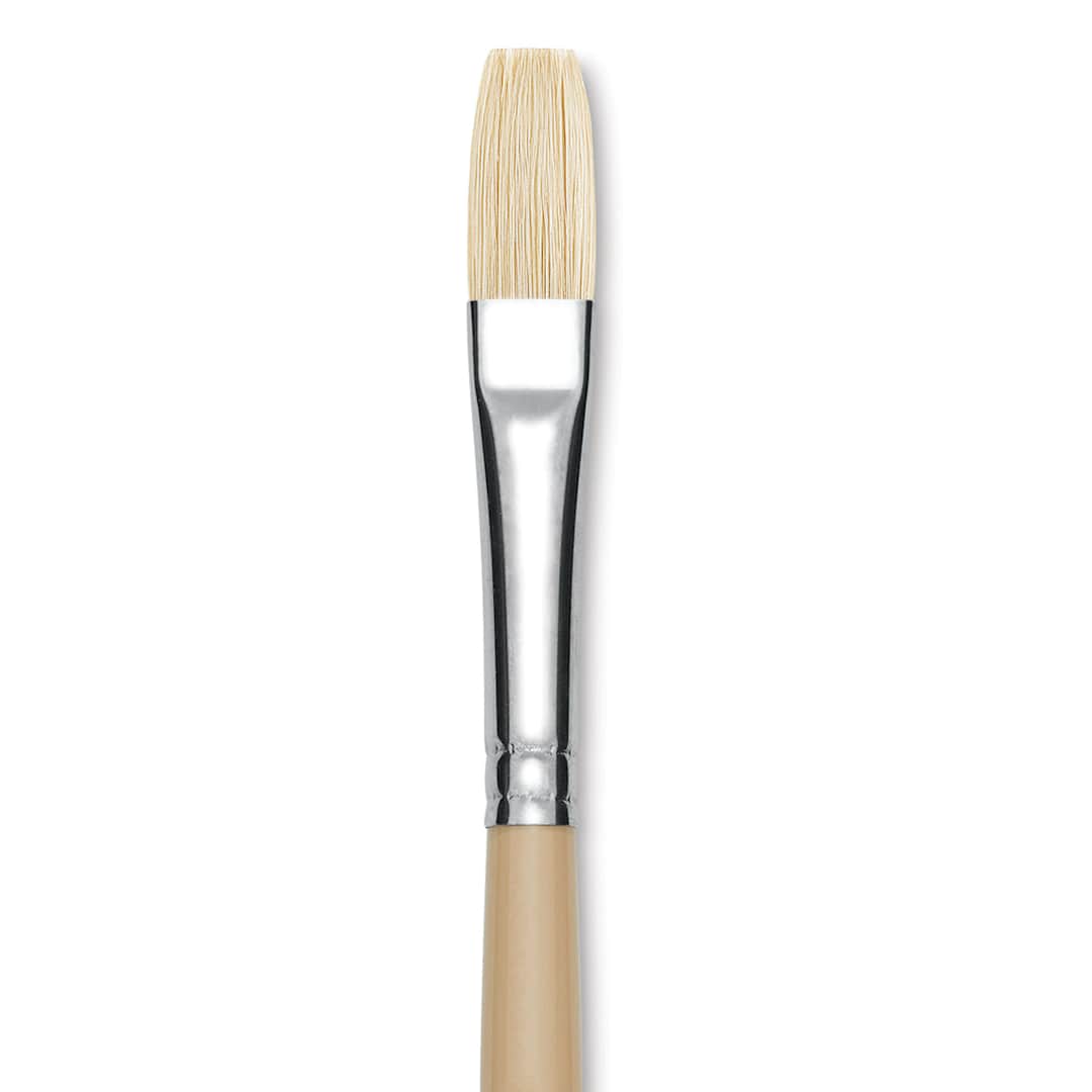 Open in modal - Robert Simmons Signet Brush - Flat, Long Handle, Size 6 close up