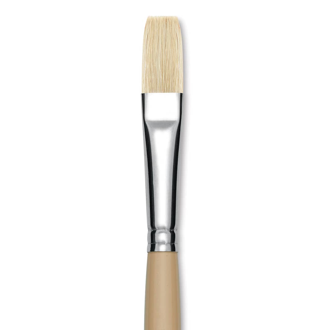 Open in modal - Robert Simmons Signet Brush - Flat, Long Handle, Size 8 close up