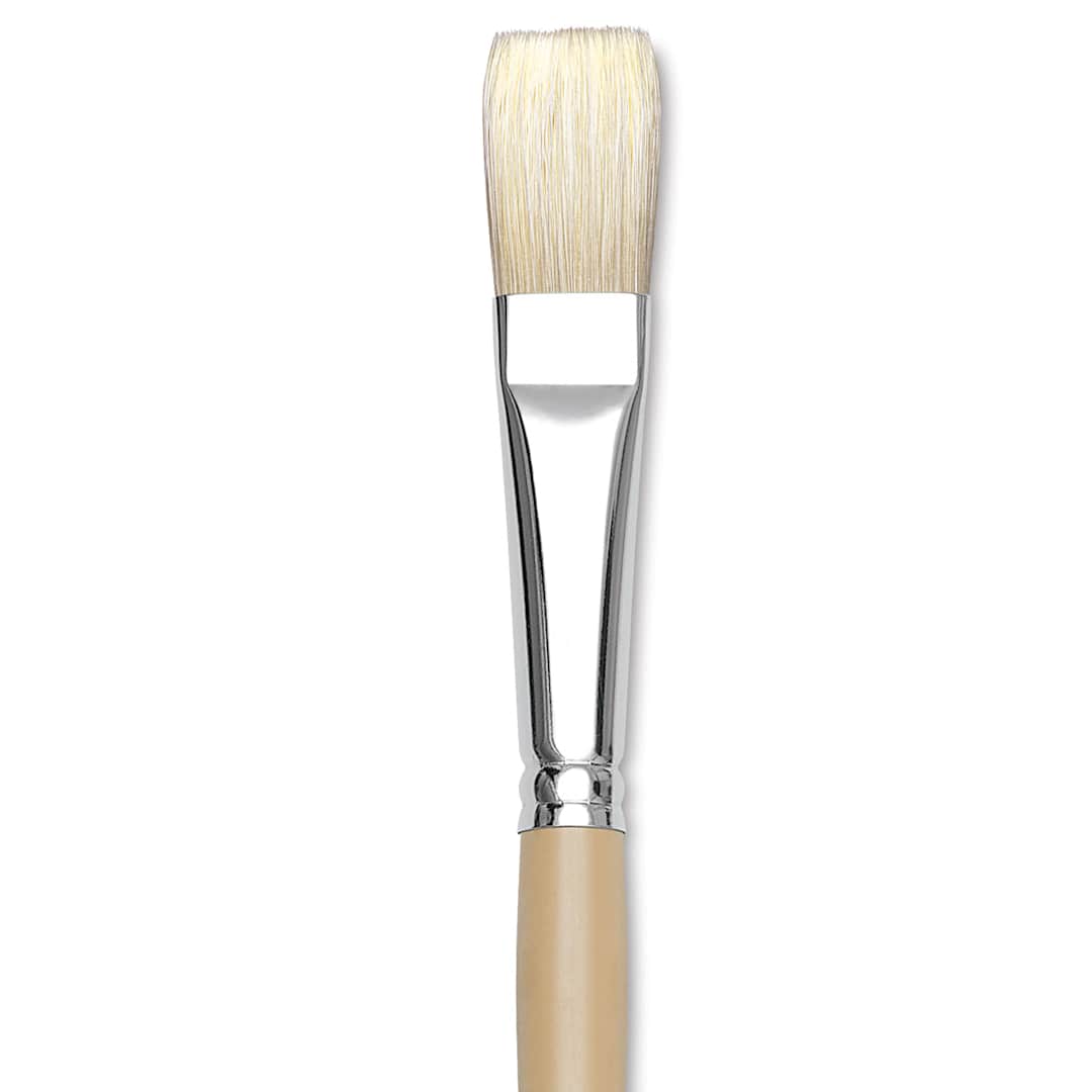 Open in modal - Robert Simmons Signet Brush - Flat, Long Handle, Size 10 close up