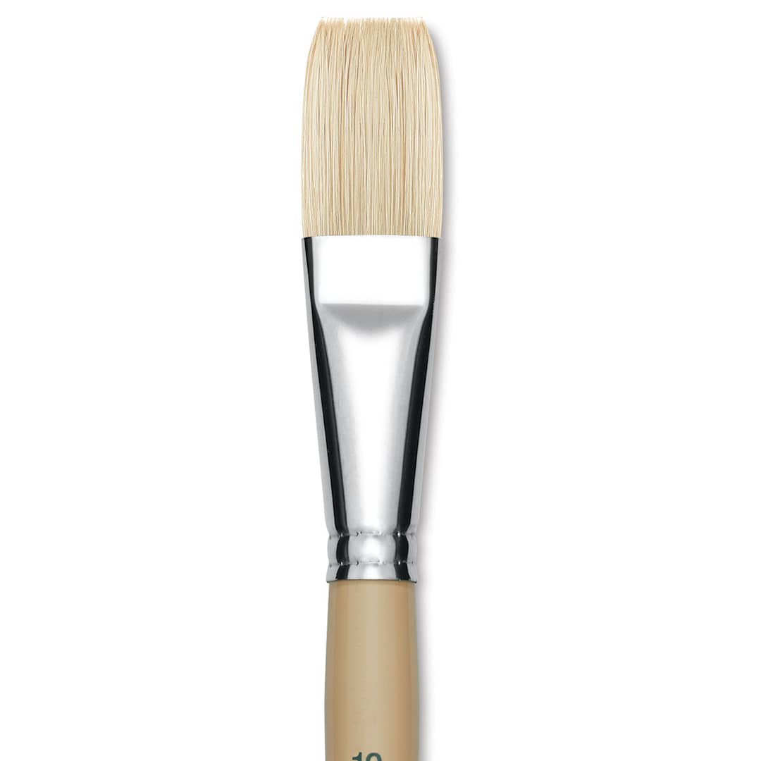 Open in modal - Robert Simmons Signet Brush - Flat, Long Handle, Size 12 close up