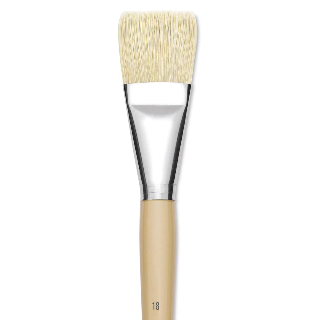 Open in modal - Robert Simmons Signet Bristle Brush - Broad, Long Handle, Size 18 close up