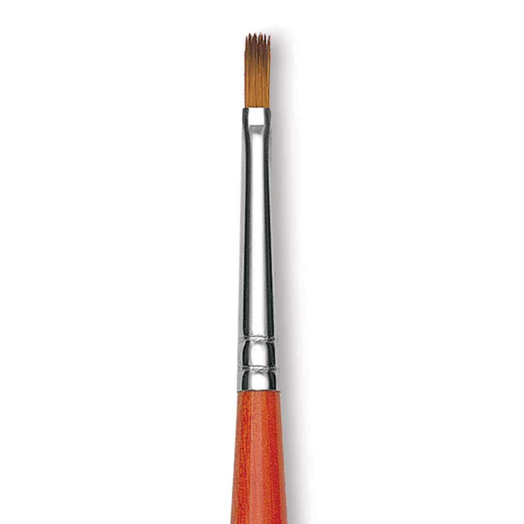 Open in modal - Raphael Golden Kaerell Brush - Flat, Long Handle, Size 2, close-up