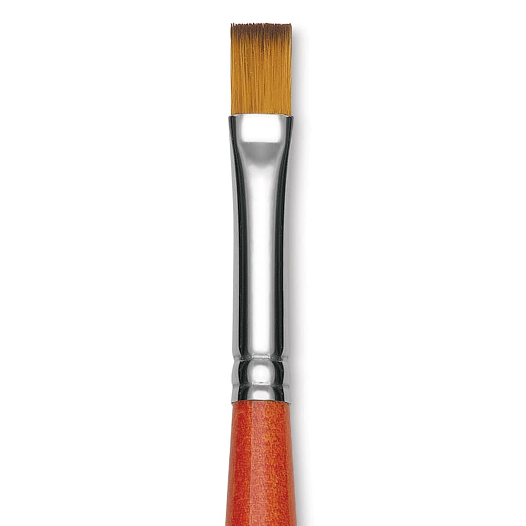 Open in modal - Raphael Golden Kaerell Brush - Flat, Long Handle, Size 8, close-up