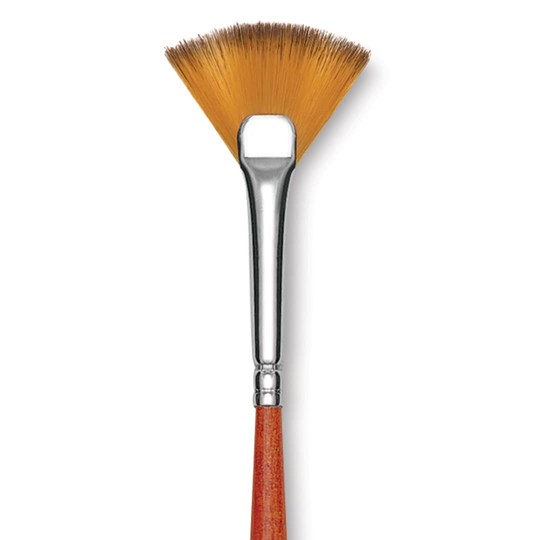 Open in modal - Raphaël Golden Kaërell Brush - Fan, Long Handle, Size 2, close-up