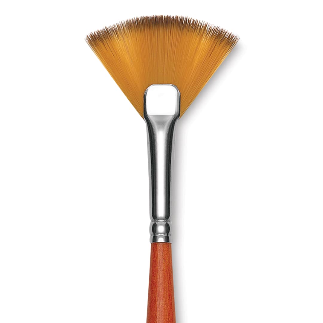 Open in modal - Raphaël Golden Kaërell Brush - Fan, Long Handle, Size 6, close-up