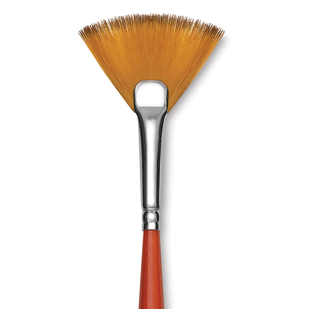 Open in modal - Raphaël Golden Kaërell Brush - Fan, Long Handle, Size 8, close-up