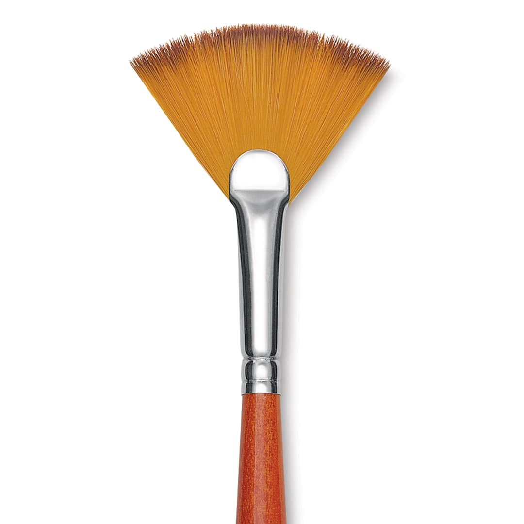 Open in modal - Raphaël Golden Kaërell Brush - Fan, Long Handle, Size 10, close-up