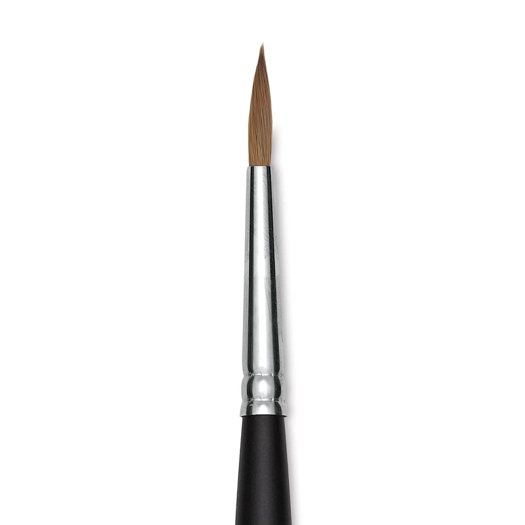 Open in modal - Old Holland Kolinsky Sable Brush - Round, Long Handle, Size 10 close up