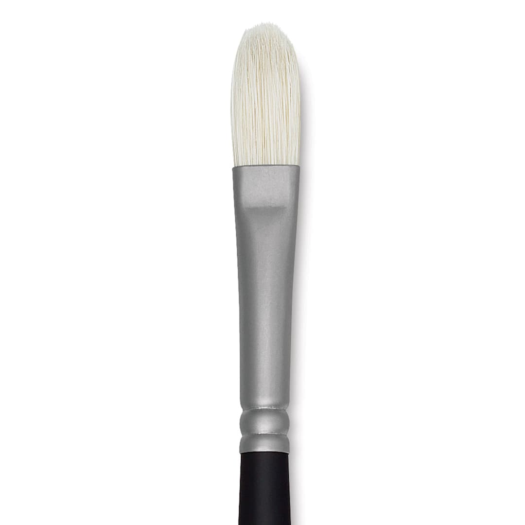 Open in modal - Winsor & Newton Artists' Oil Brush - Filbert, Long Handle, Size 6 close up