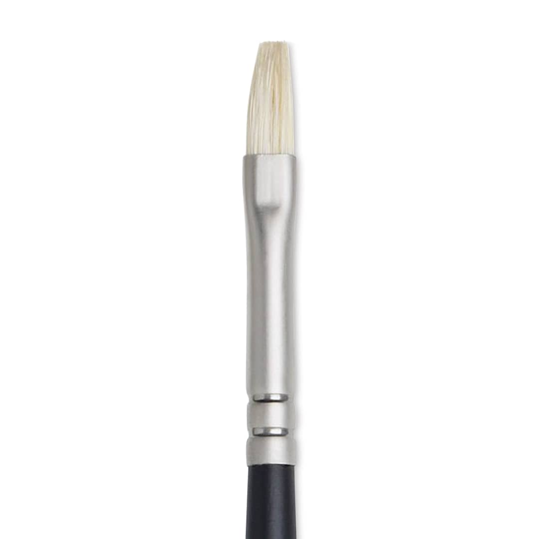 Open in modal - Winsor & Newton Artists' Oil Brush - Flat, Long Handle, Size 1