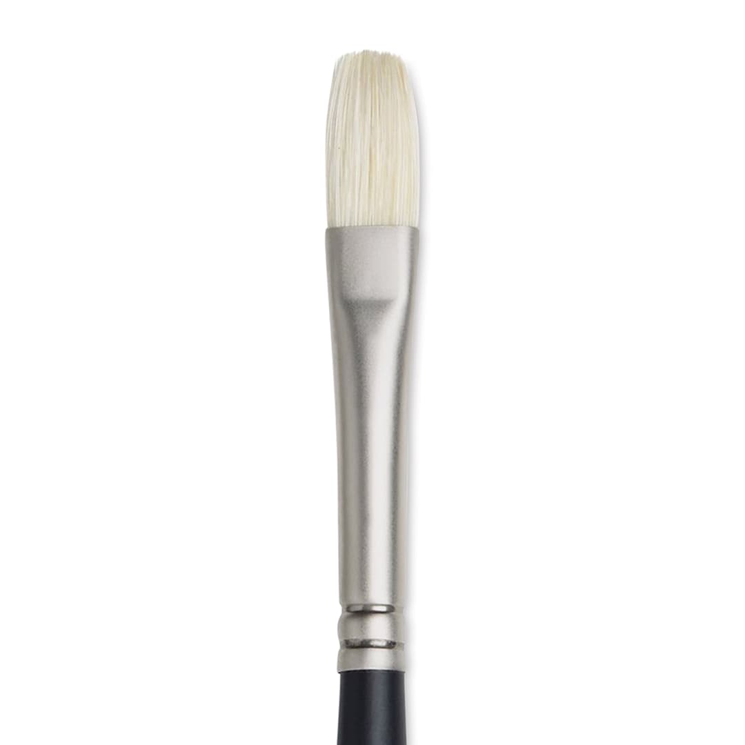 Open in modal - Winsor & Newton Artists' Oil Brush - Flat, Long Handle, Size 4