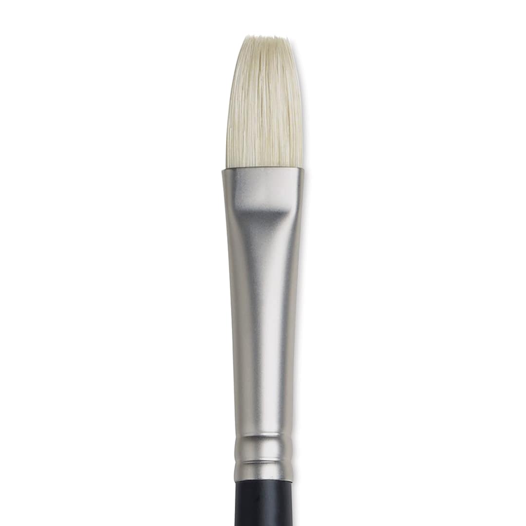 Open in modal - Winsor & Newton Artists' Oil Brush - Flat, Long Handle, Size 7