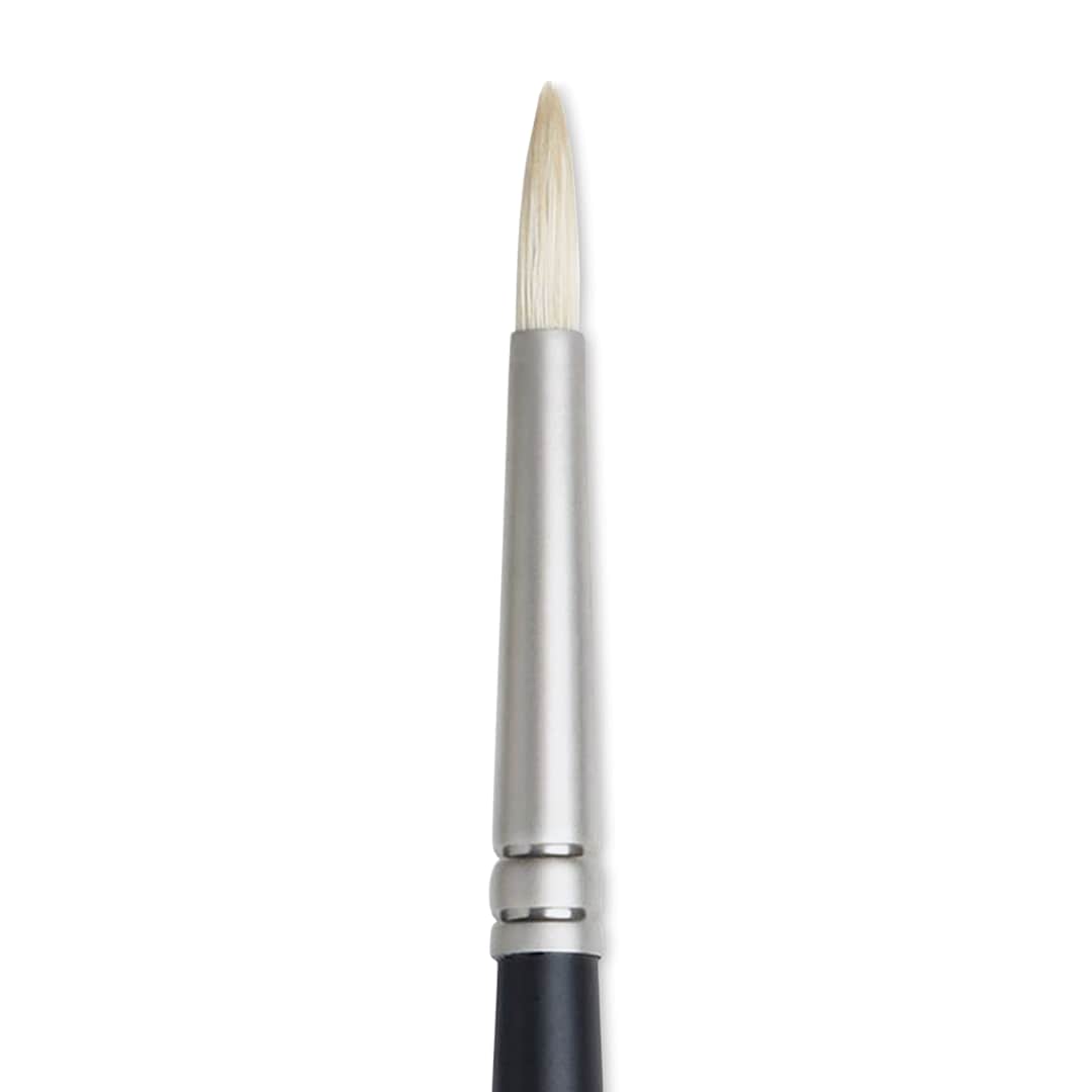Open in modal - Winsor & Newton Artists' Oil Brush - Round, Long Handle, Size 2