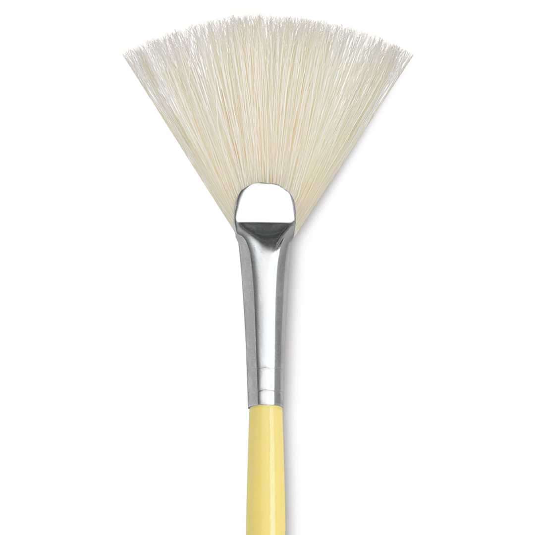 Open in modal - Isabey Chungking Interlocking Bristle Brush - Fan, Long Handle, Size 6 close up