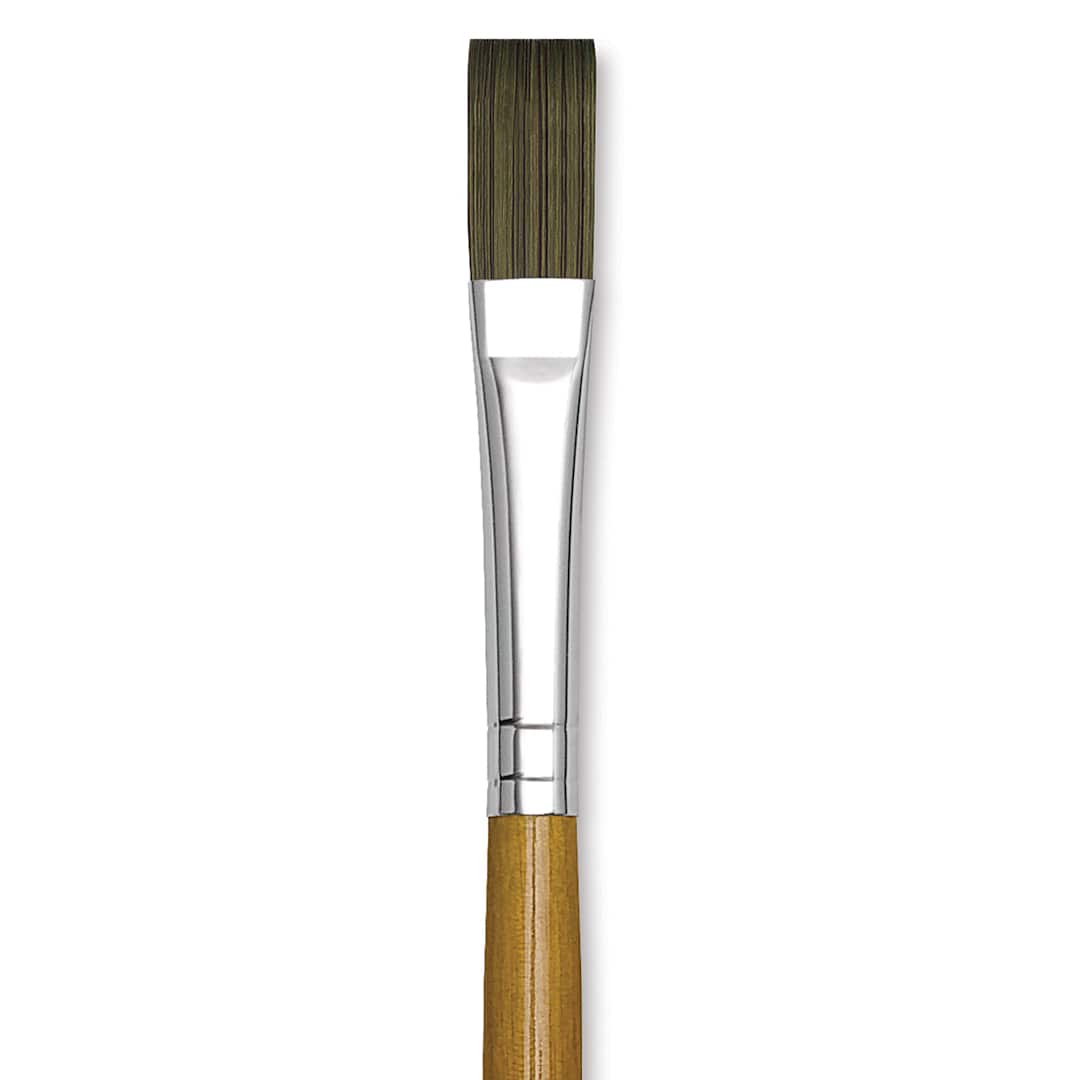 Open in modal - Isabey Isacryl Synthetic Brush - Long Flat, Long Handle, Size 6 close up
