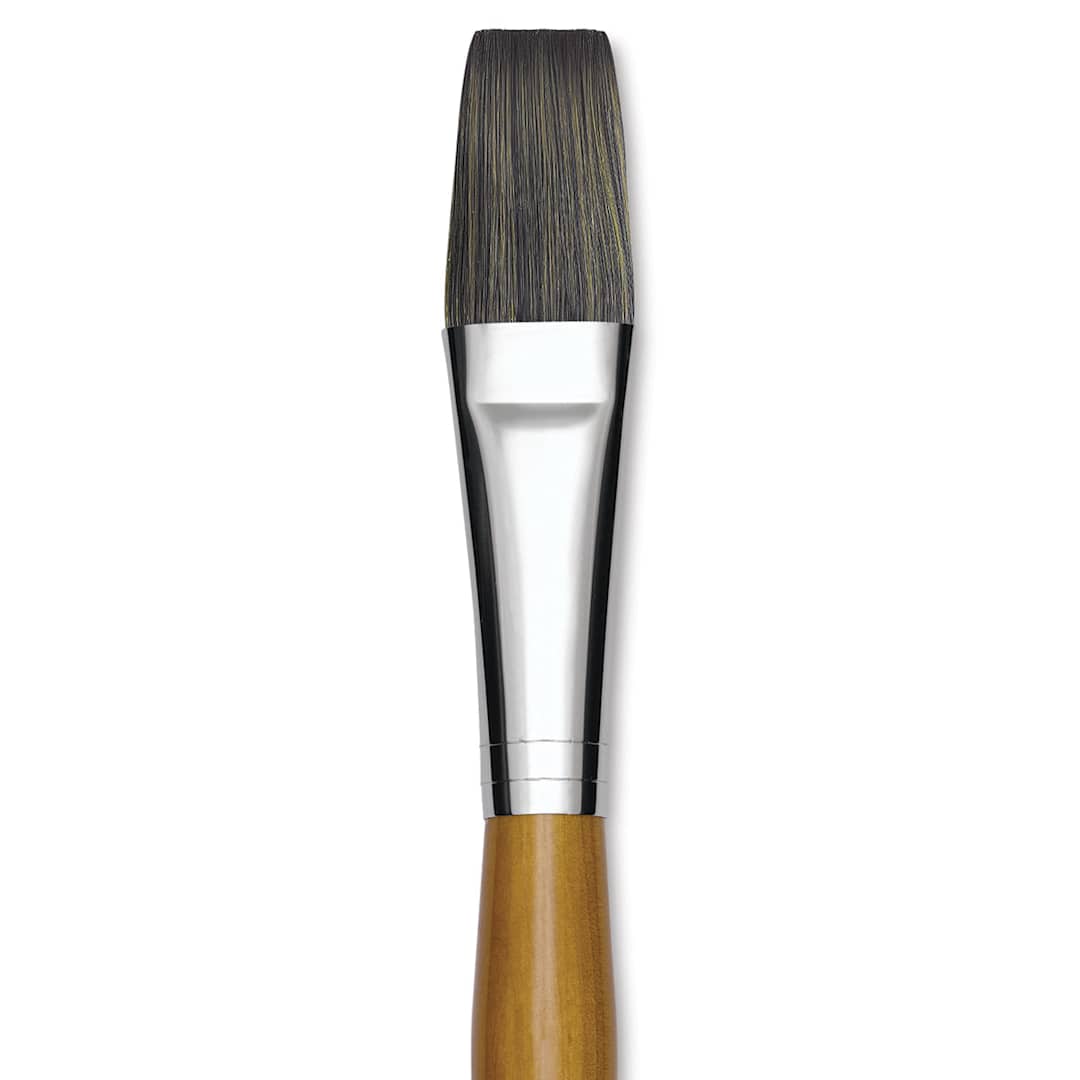Open in modal - Isabey Isacryl Synthetic Brush - Long Flat, Long Handle, Size 12 close up