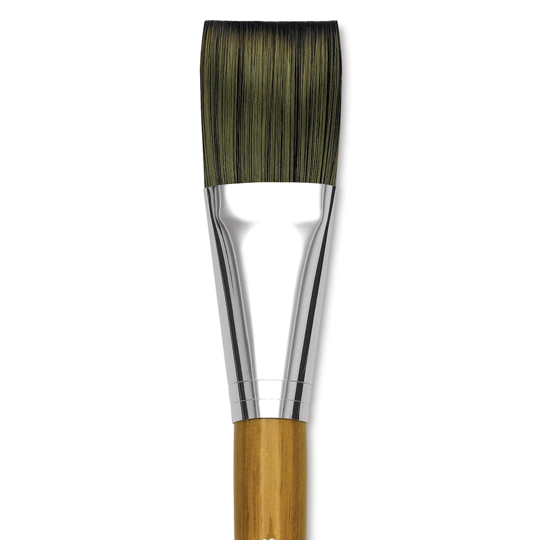 Open in modal - Isabey Isacryl Synthetic Brush - Long Flat, Long Handle, Size 16 close up