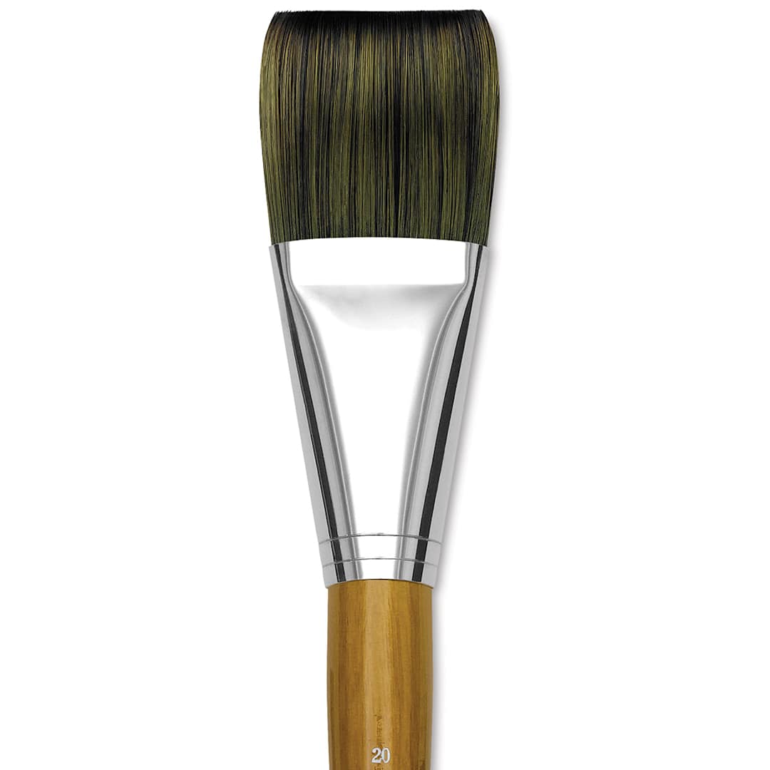 Open in modal - Isabey Isacryl Synthetic Brush - Long Flat, Long Handle, Size 20 close up