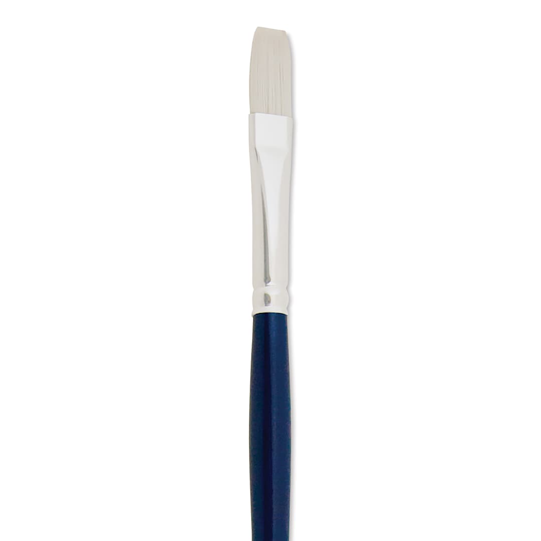 Open in modal - Silver Brush Bristlon Stiff White Synthetic Brush - Flat, Size 4 (close-up)
