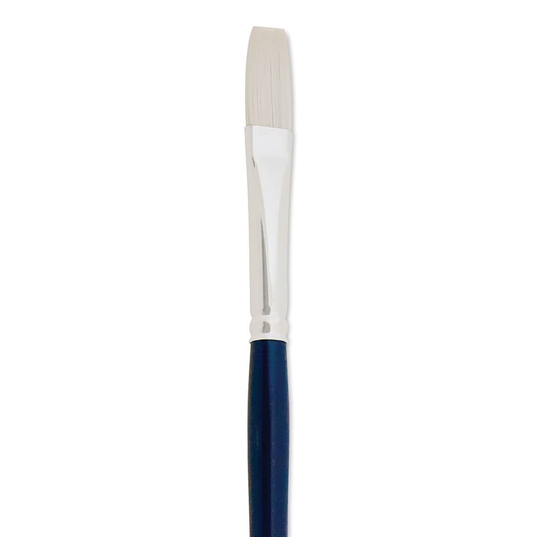 Open in modal - Silver Brush Bristlon Stiff White Synthetic Brush - Flat, Size 6 (close-up)