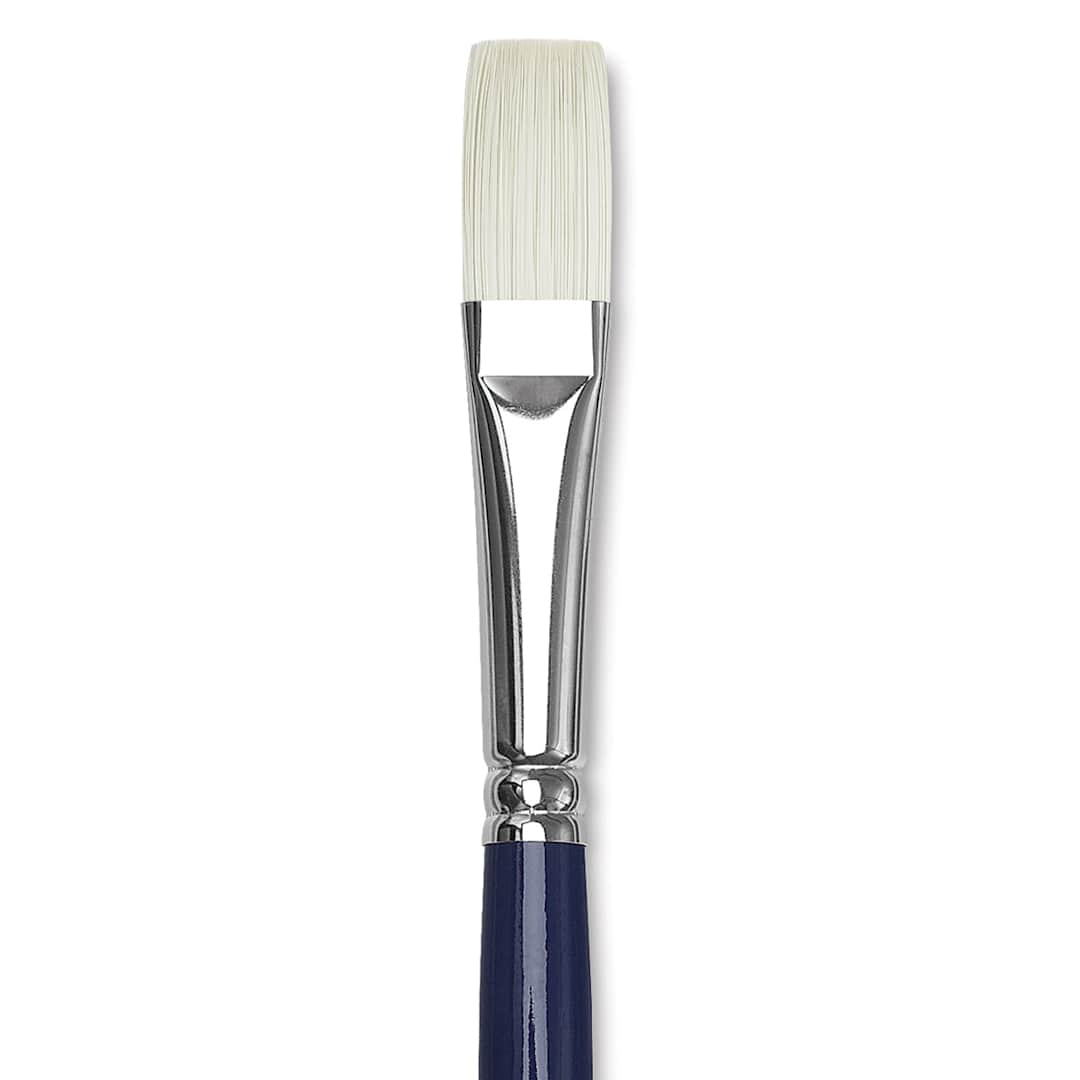 Open in modal - Silver Brush Bristlon Stiff White Synthetic Brush - Flat, Size 8 (close-up)
