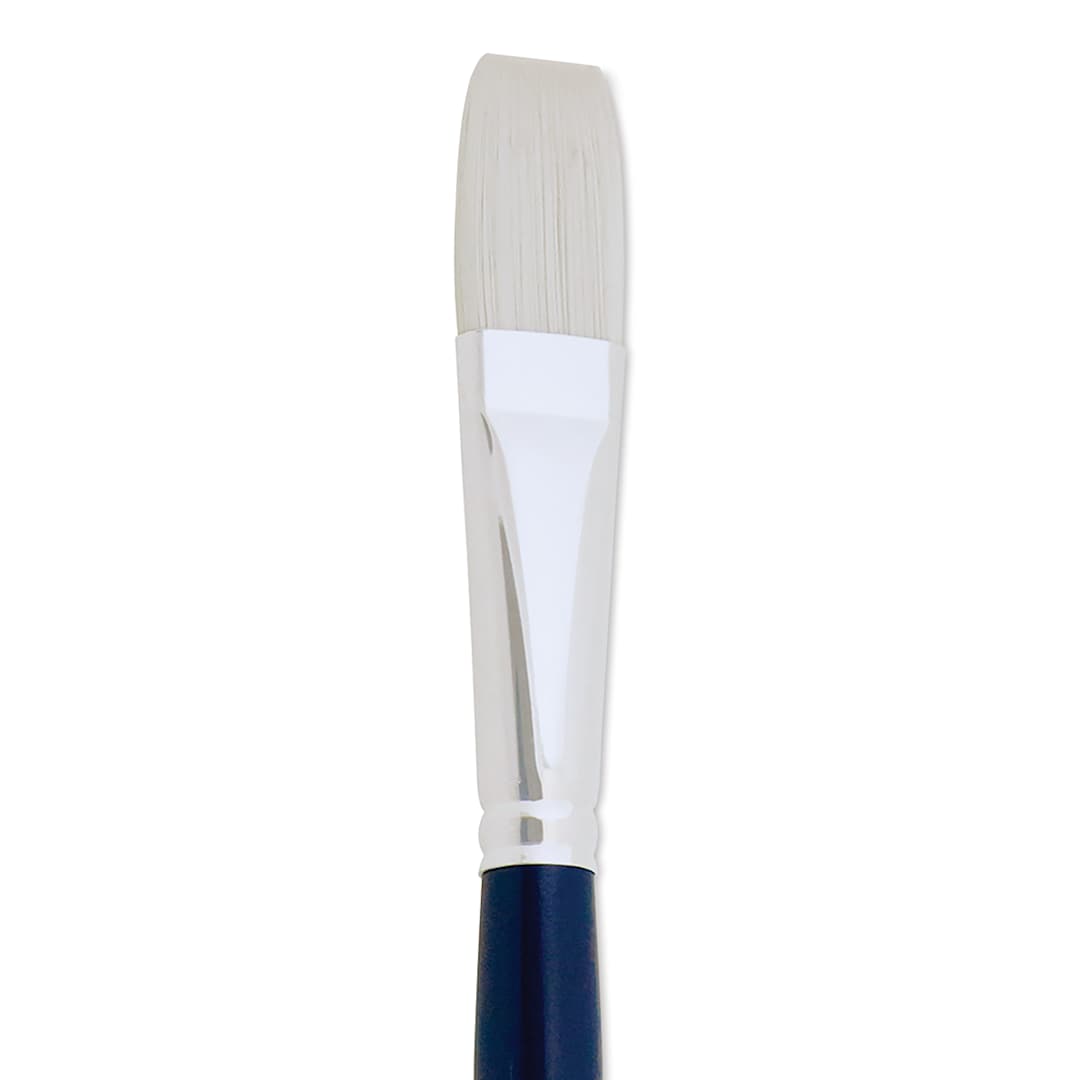 Open in modal - Silver Brush Bristlon Stiff White Synthetic Brush - Flat, Size 10 (close-up)