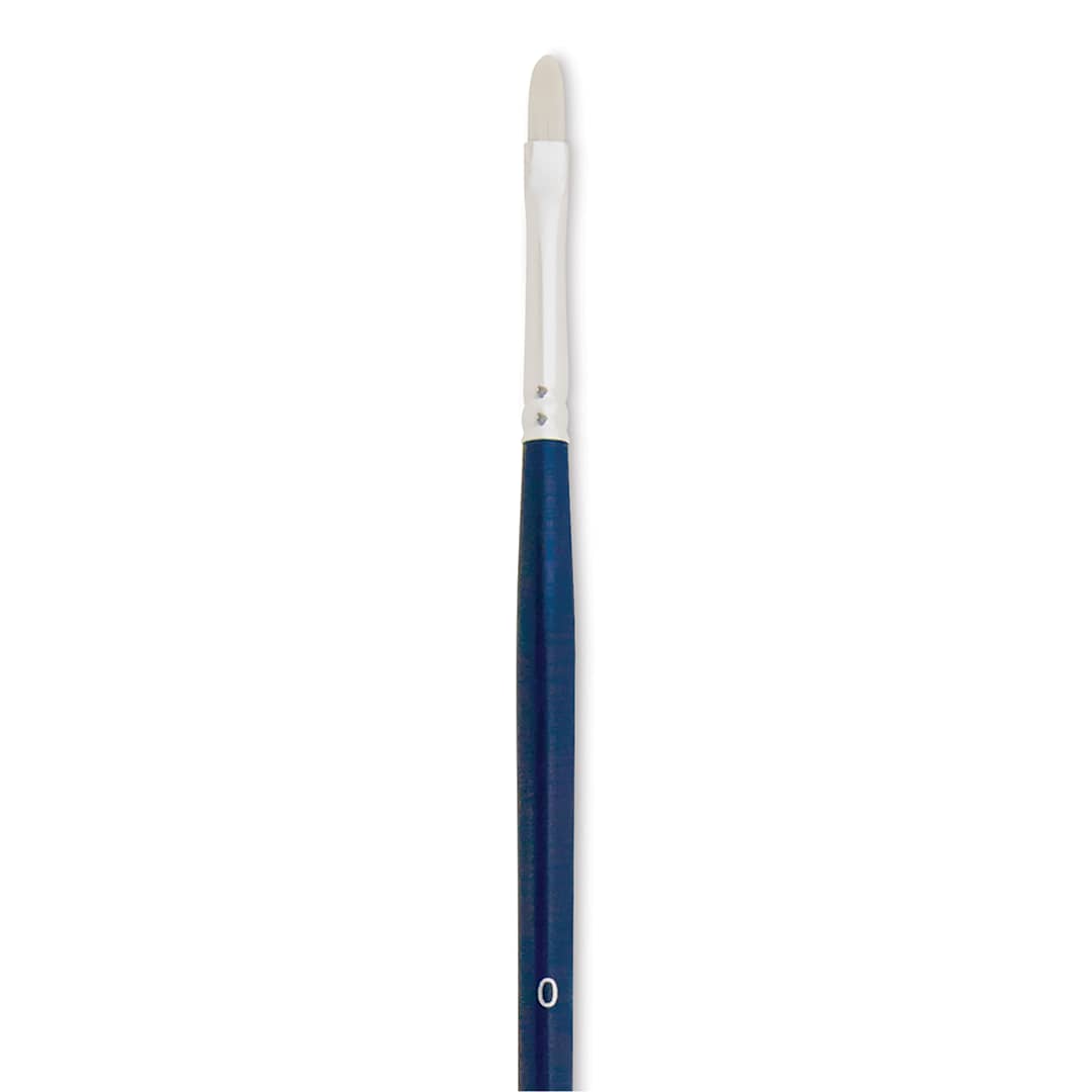 Open in modal - Silver Brush Bristlon Stiff White Synthetic Brush - Filbert, Size 0 (close-up)
