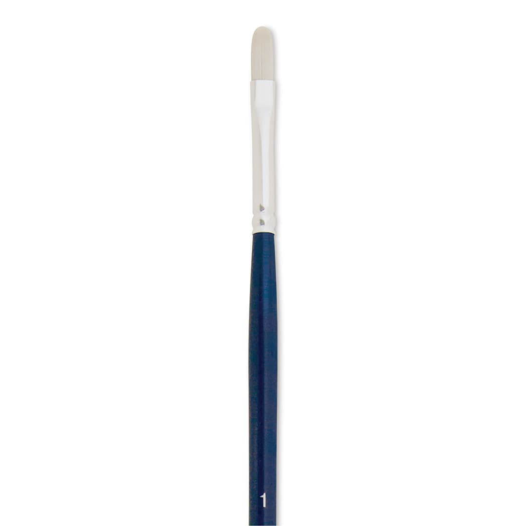 Open in modal - Silver Brush Bristlon Stiff White Synthetic Brush - Filbert, Size 1 (close-up)