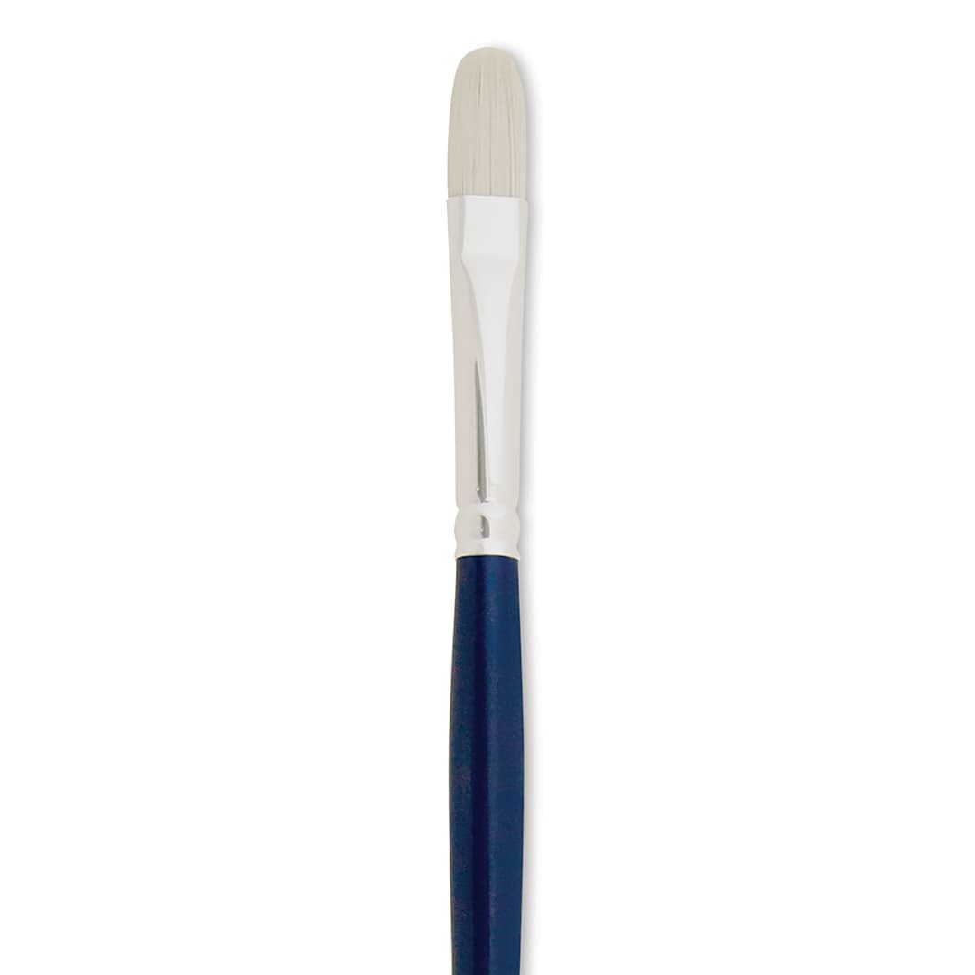 Open in modal - Silver Brush Bristlon Stiff White Synthetic Brush - Filbert, Size 4 (close-up)
