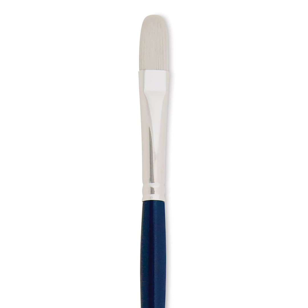 Open in modal - Silver Brush Bristlon Stiff White Synthetic Brush - Filbert, Size 6 (close-up)