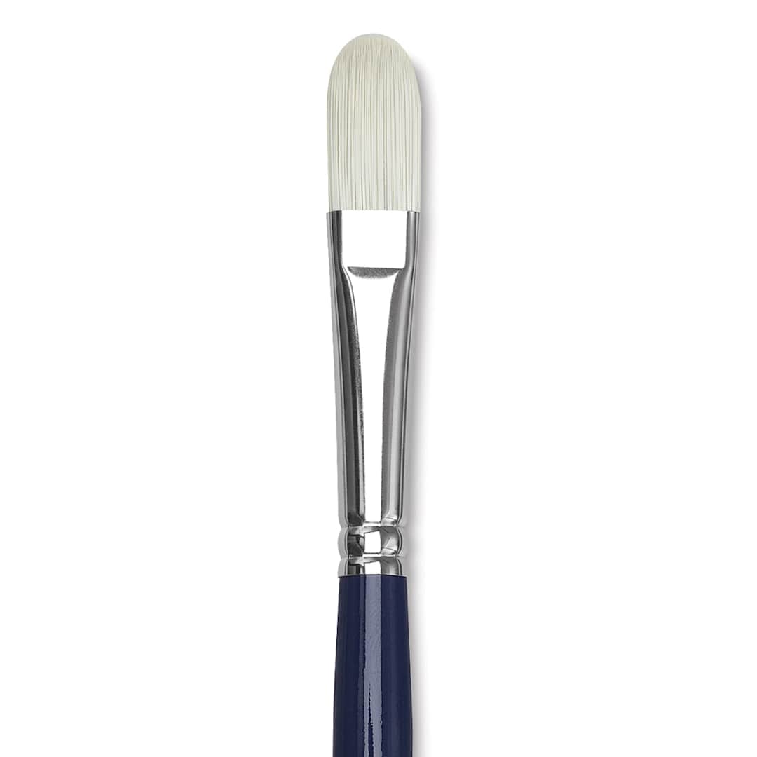 Open in modal - Silver Brush Bristlon Stiff White Synthetic Brush - Filbert, Size 8 (close-up)