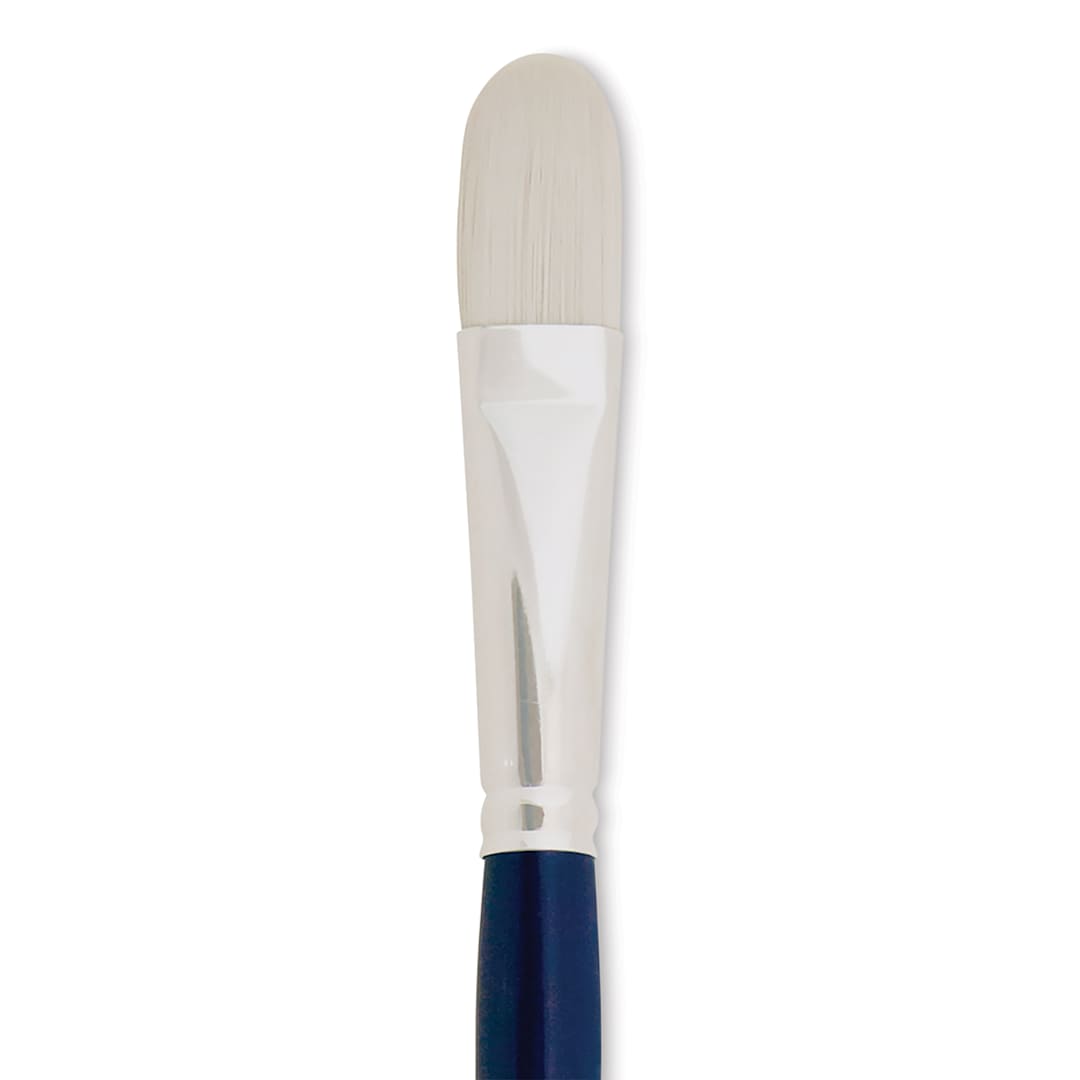 Open in modal - Silver Brush Bristlon Stiff White Synthetic Brush - Filbert, Size 10 (close-up)