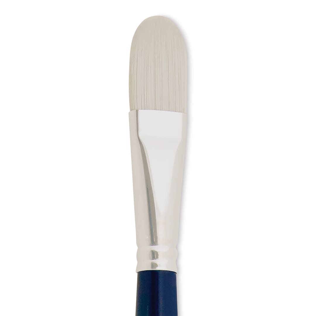 Open in modal - Silver Brush Bristlon Stiff White Synthetic Brush - Filbert, Size 12 (close-up)
