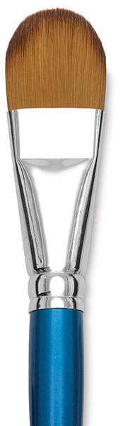 Open in modal - Winsor & Newton Cotman Watercolor Brush - Close-up of Filbert, Short Handle, Size 1''