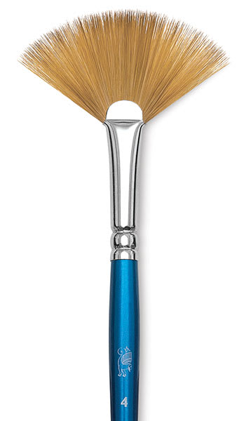 Open in modal - Winsor & Newton Cotman Watercolor Brush - Close-up of Fan, Short Handle, Size 4