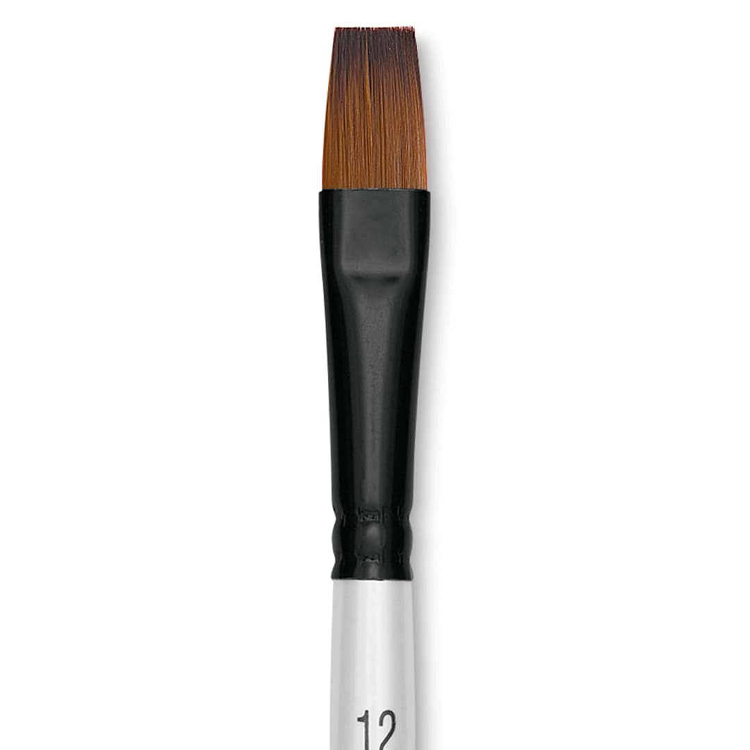 Open in modal - Robert Simmons Simply Simmons Synthetic Brush - Flat Shader, Short Handle, Size 12 close up