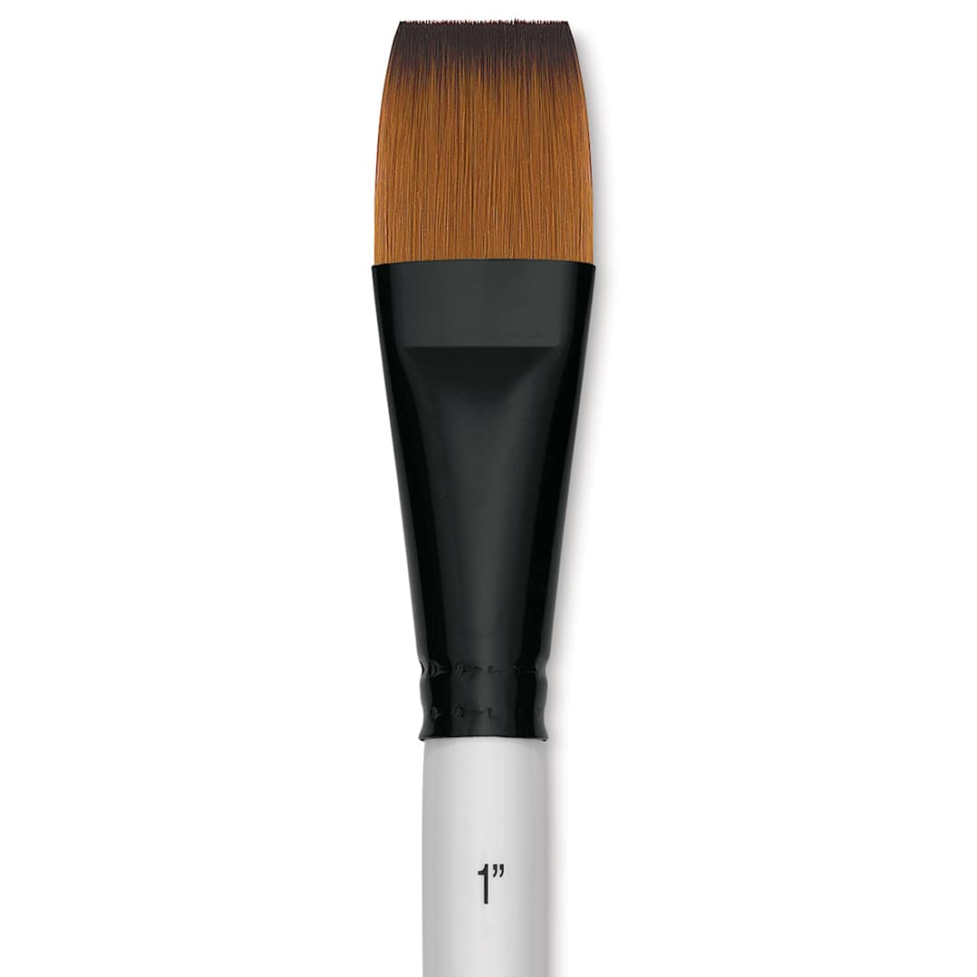 Open in modal - Robert Simmons Simply Simmons Synthetic Brush - Flat Wash, Short Handle, Size 1" close up