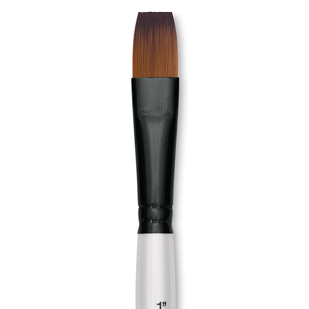 Open in modal - Robert Simmons Simply Simmons Synthetic Brush - Flat Wash, Short Handle, Size 1/2" close up