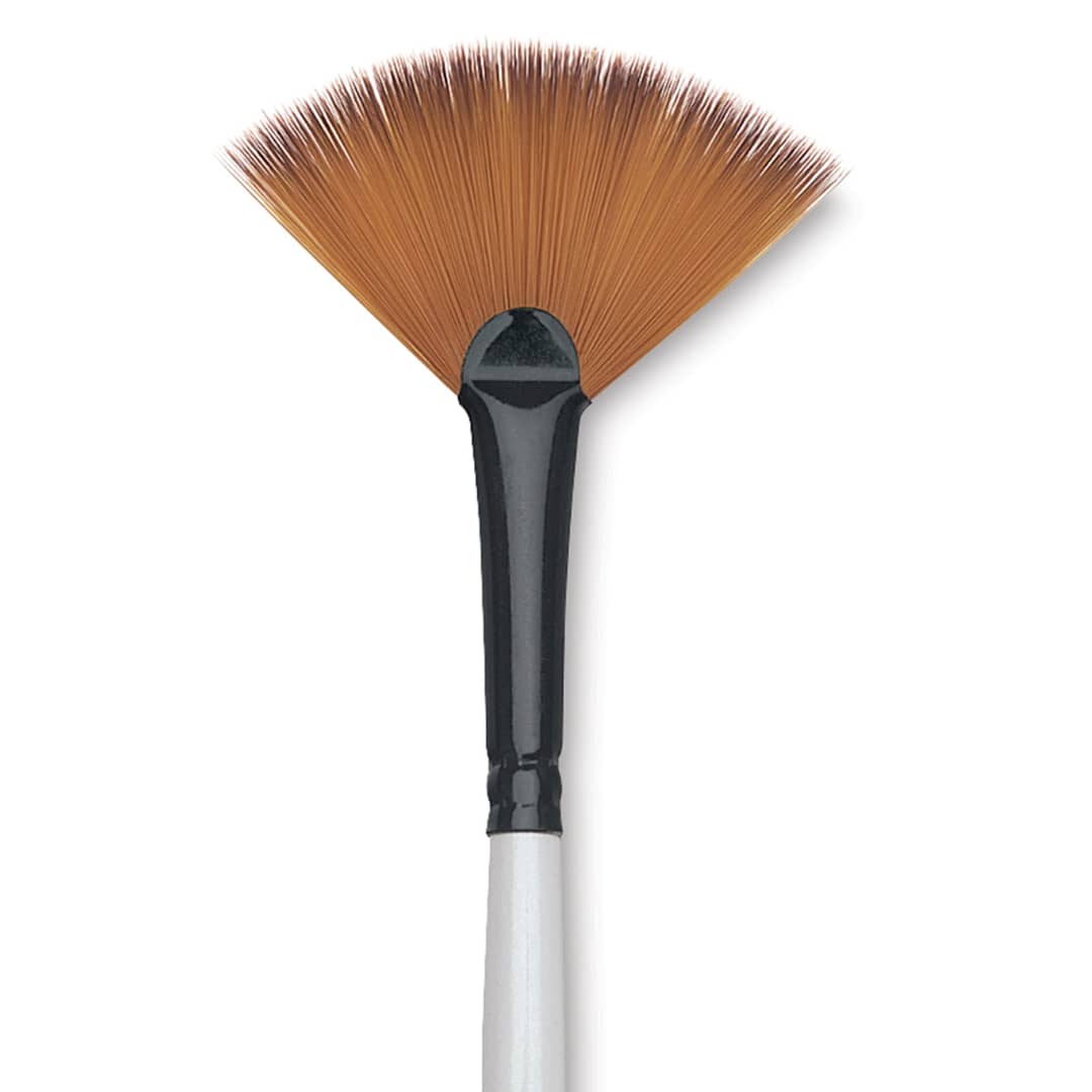 Open in modal - Robert Simmons Simply Simmons Synthetic Brush - Fan Blender, Short Handle, Size 2 close up